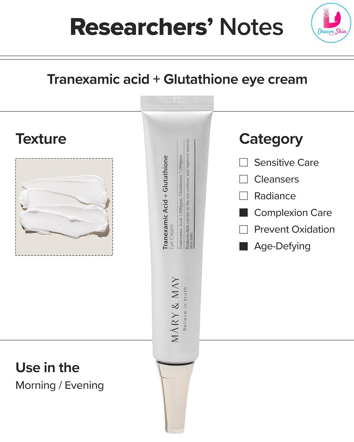 Mary&May Tranexamic Acid + Glutathione Eye Cream [30g]